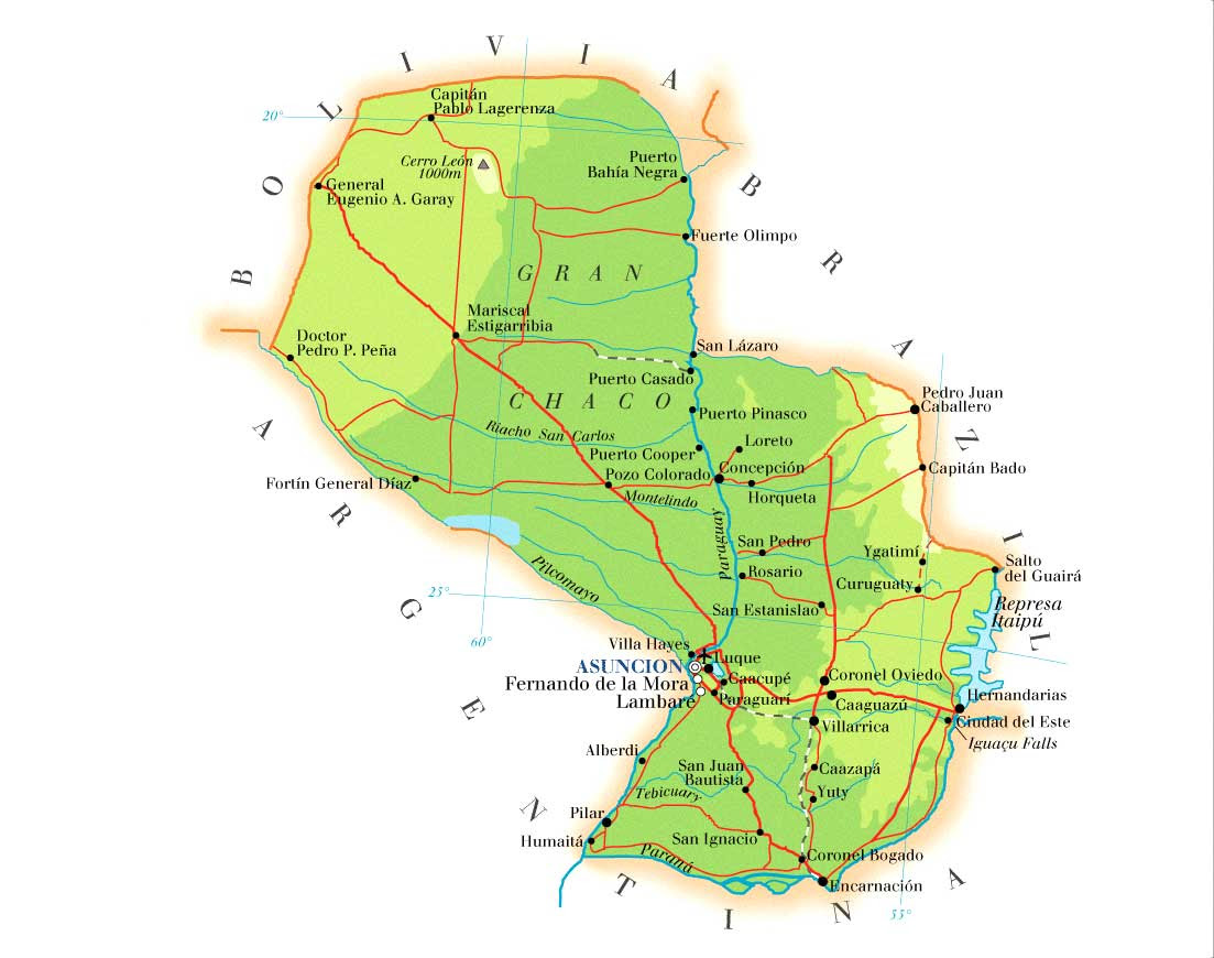 Paraguay Map \u2022 mappery