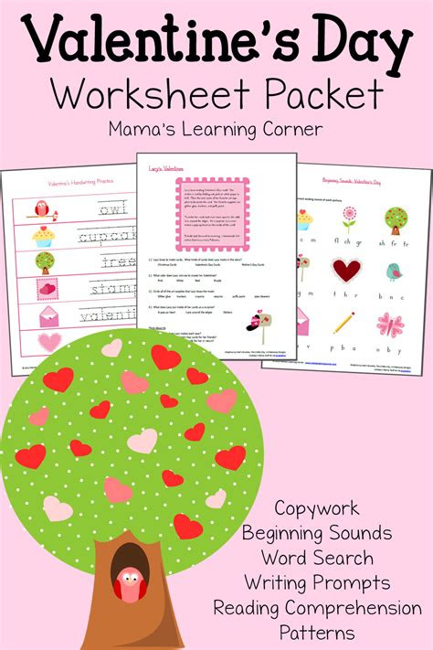  valentines day worksheet packet mamas learning corner