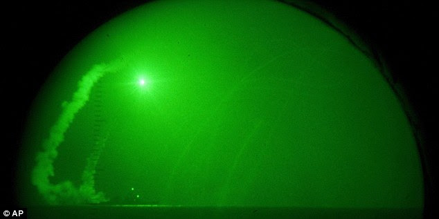 Night vision: Tomahawk cruise missiles fired from USS Barry in the Mediterranean Sea