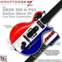 Red, White and Blue WraptorSkinz Skin fits XBOX 360 & PS3 Guitar Hero III Les Paul Controller (GUITAR NOT INCLUDED)