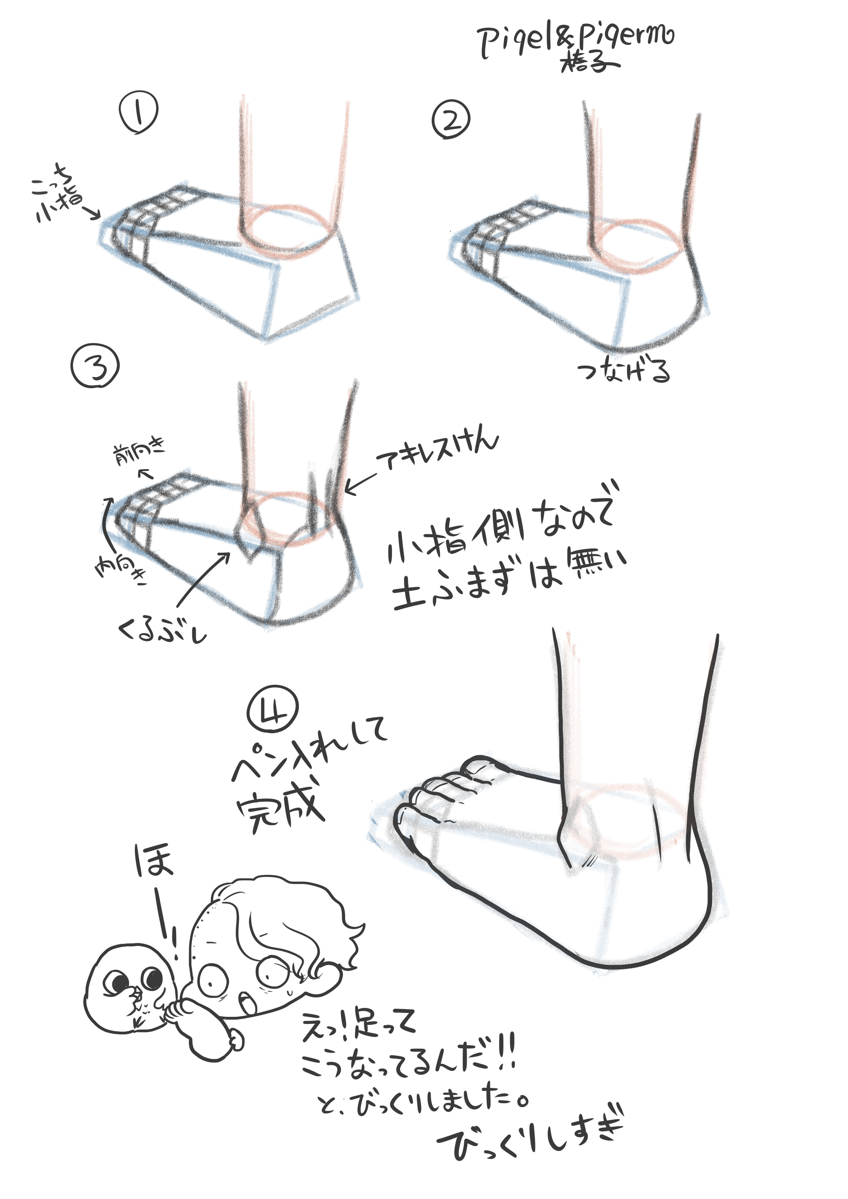 お絵描き講座パルミーで 手と足の描き方 を勉強してみたよ ピケピケメモ