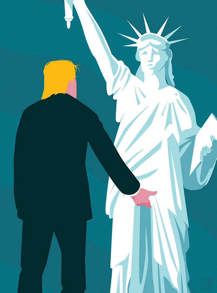 Bildergebnis für Donald Trump and Lady Liberty
