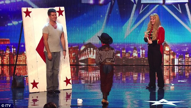 Bulls eye: Simon narrowly escaped being hit by a knife by the talented Edward Pinder