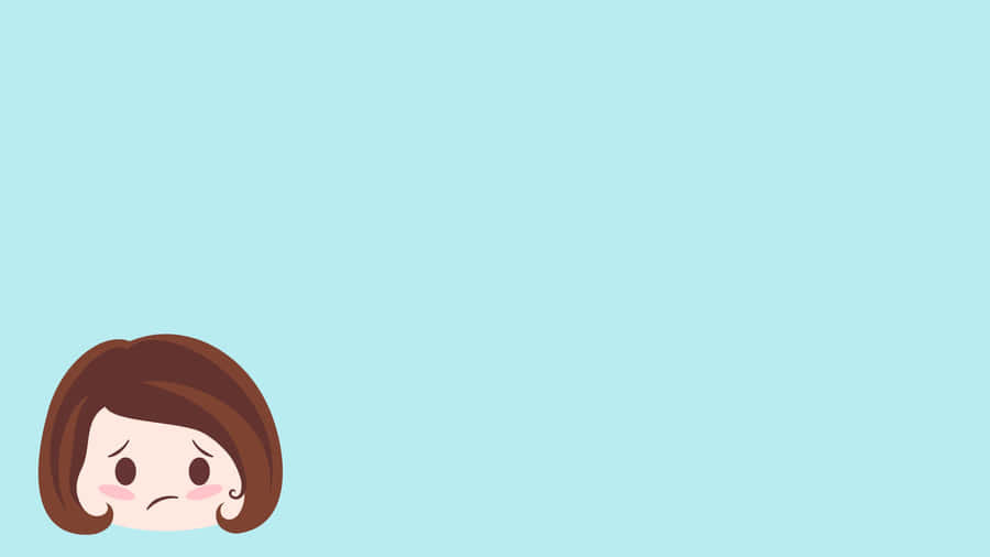 Sad Girl With Flower And cartoon girl face sad. Sad Girl With Flower And