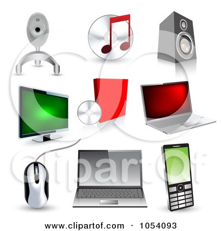 technology on ... Illustration of a Digital Collage Of 3d Technology Icons by vectorace
