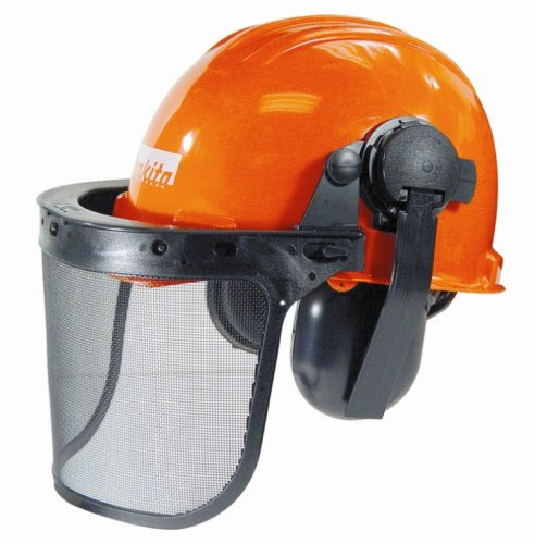 Makita 841001-A Commercial Grade Landscaping Combo Helmet with Orange Hard Hat, Face Screen, and Earmuff by Tasco On Sale