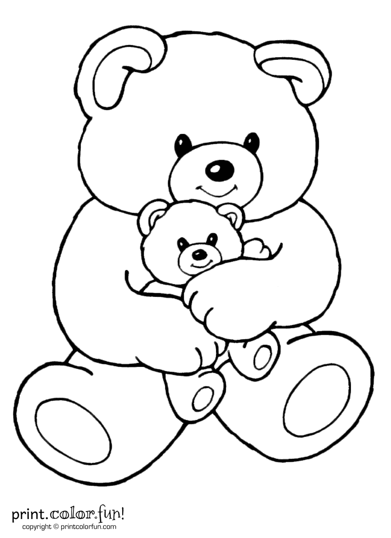 Download Mom and baby bear coloring page - Print. Color. Fun!