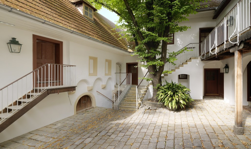 Il giardino sul lato posteriore del museo Beethoven.