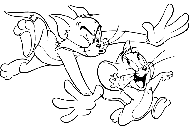 Coloriage de Tom et Jerry Coloriages à imprimer gratuits - coloriage de tom et jerry