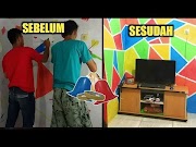 Menawan Kreasi Cat Tembok Motif Geometris Di Ruang Tv Geometris D, Video Idola!