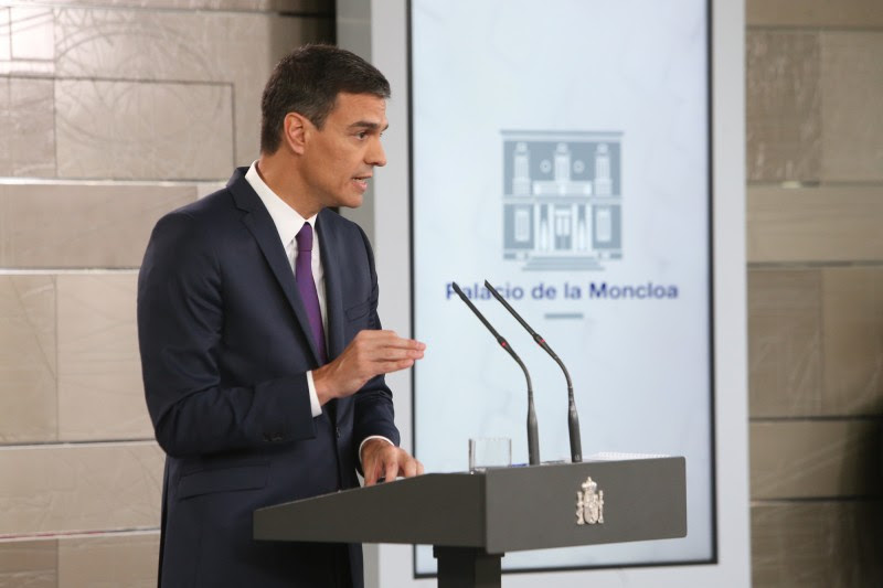 <p>El presidente del Gobierno, Pedro SÃ¡nchez,Â durante la conferencia de prensa ofrecida tras una reuniÃ³n del Consejo de Ministras. 3 de agosto de 2018.Â </p>