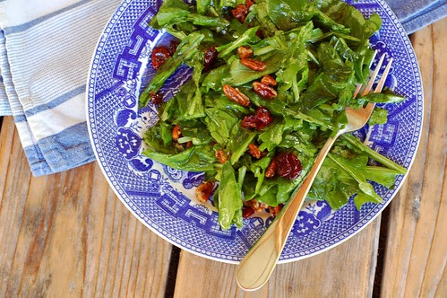 Arugula Salad With Candied Pecans & Cherries by Eve Fox, the Garden of Eating blog, copyright 2013
