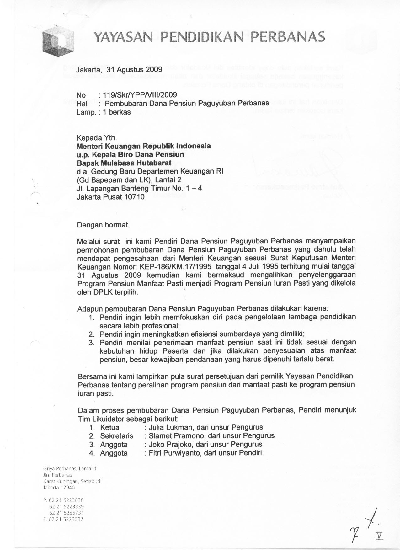 Dana Pensiun ABFI Institute Perbanas Jakarta » Blog Archive surat
