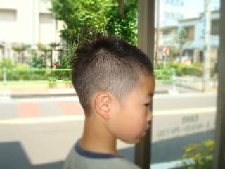 おしゃれ坊主 キッズソフトモヒカン レザーアートヘアカタログ ２児のbarberパパ 丘サーまっしぐら Barbershintokohairdesign