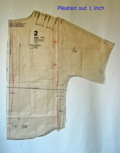 V shirt pattern piece back