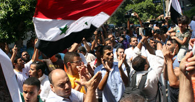 مظاهرات أمام السفارة السورية بالقاهرة 