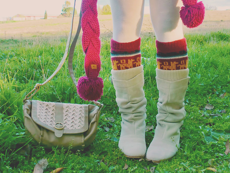 Winter look, Peruvian knits