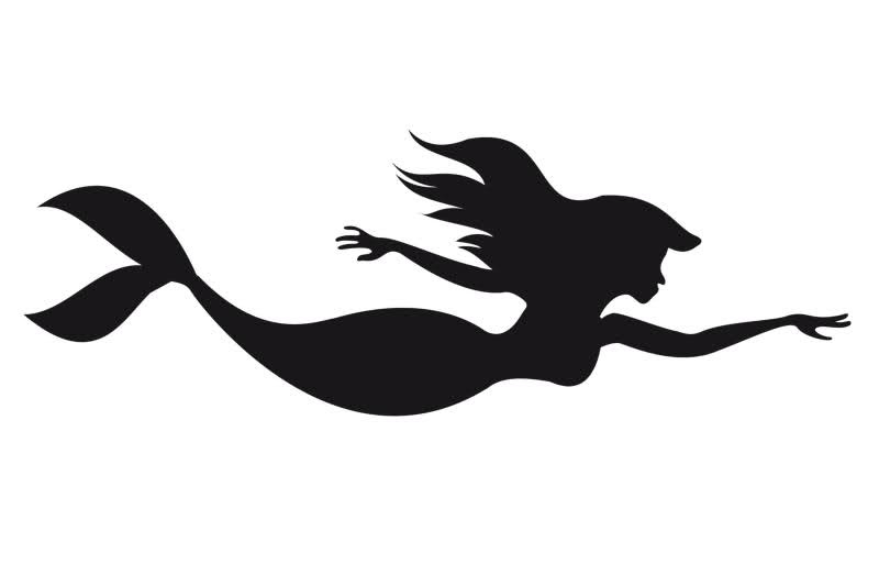 Download mermaid clipart silhouette on side - Clipground