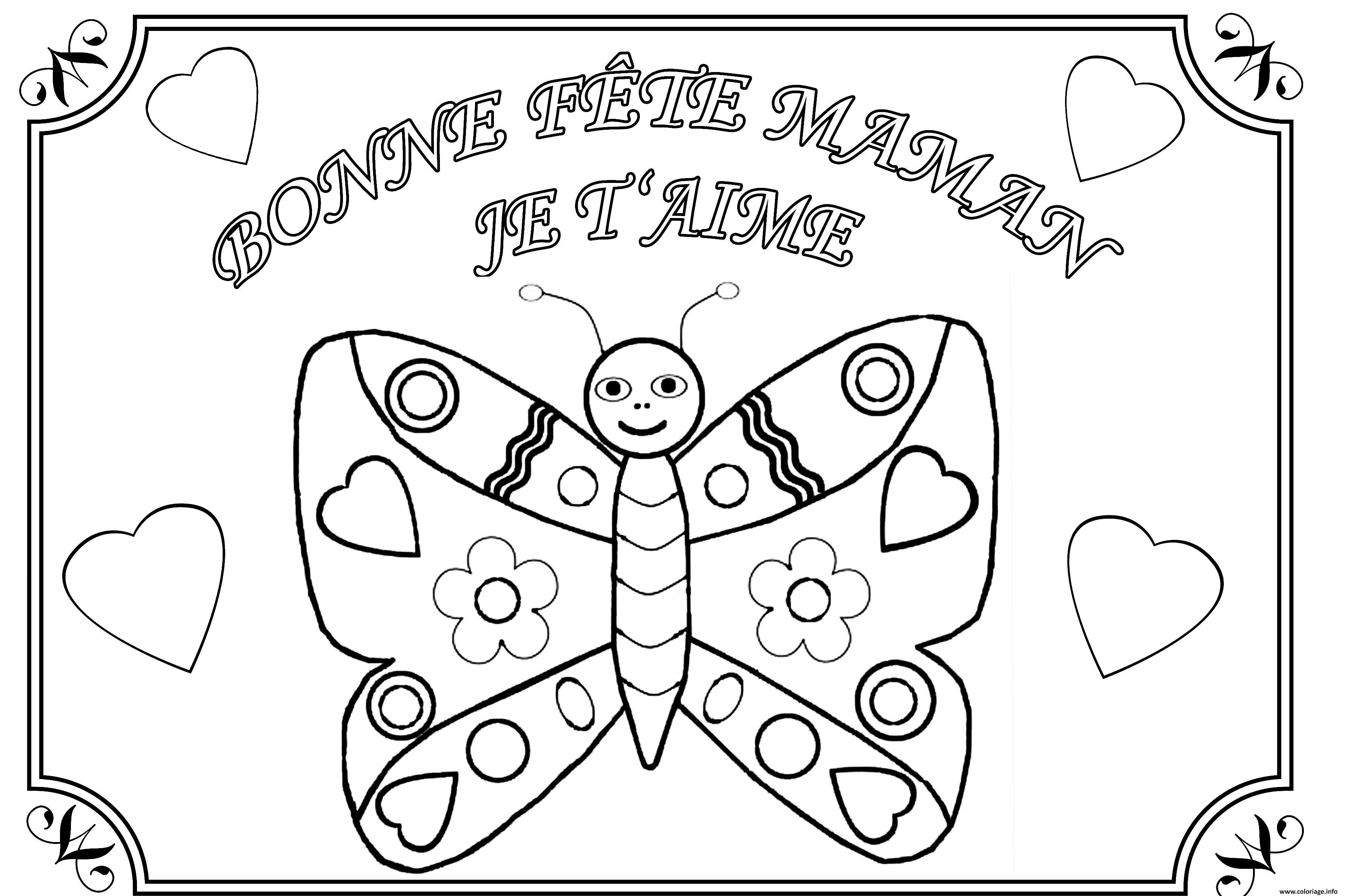 Coloriage Carte Fete Des Meres A Imprimer Idees De Coloriage