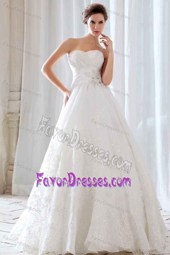 Low Price Sweetheart Lace Beaded and Ruched Wedding Low Price Sweetheart Lace Beaded and Ruched Wedding