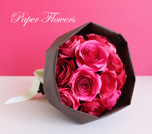 大人かわいい折り紙 雑貨 掲載のペーパーフラワー バラ のブーケ Paper Flowers