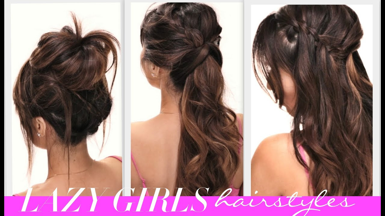 ★4 EASY Lazy Girls BACKTOSCHOOL HAIRSTYLES  CUTE HAIRSTYLE  BRAIDS + MESSY BUN  YouTube