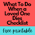 Printable Checklist For When Someone Dies