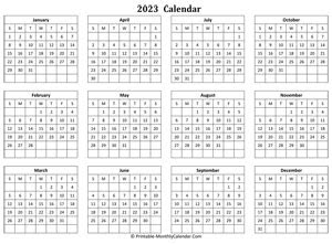  printable monthly calendar 2023 in excel word pdf
