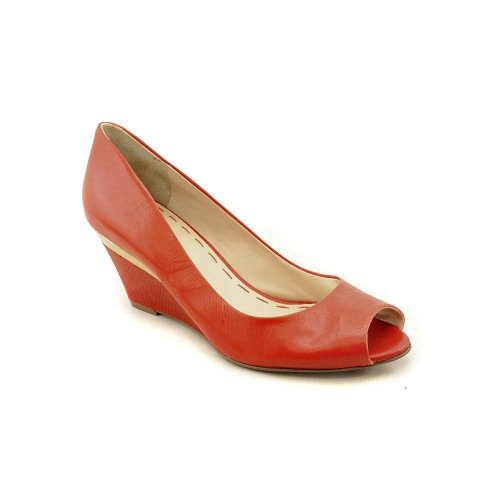 Nine West Shock Mode Womens Size 11 Red Open Toe Leather Wedges Heels ...