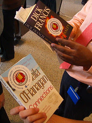 My colleagues attempting to cross their books