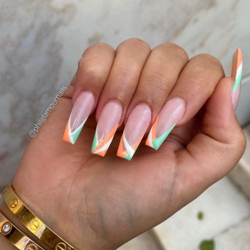 31 Trendy Summer Nails To Make You Shine Funky French Tip Nails