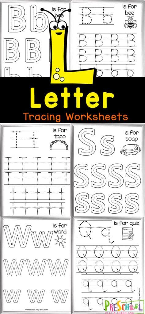  free letter tracing worksheets