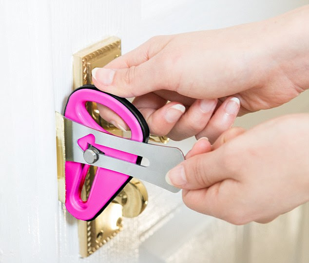 This lock, which weighs less than an iPhone, will completely secure any type of door that opens inwards, anywhere on the globe