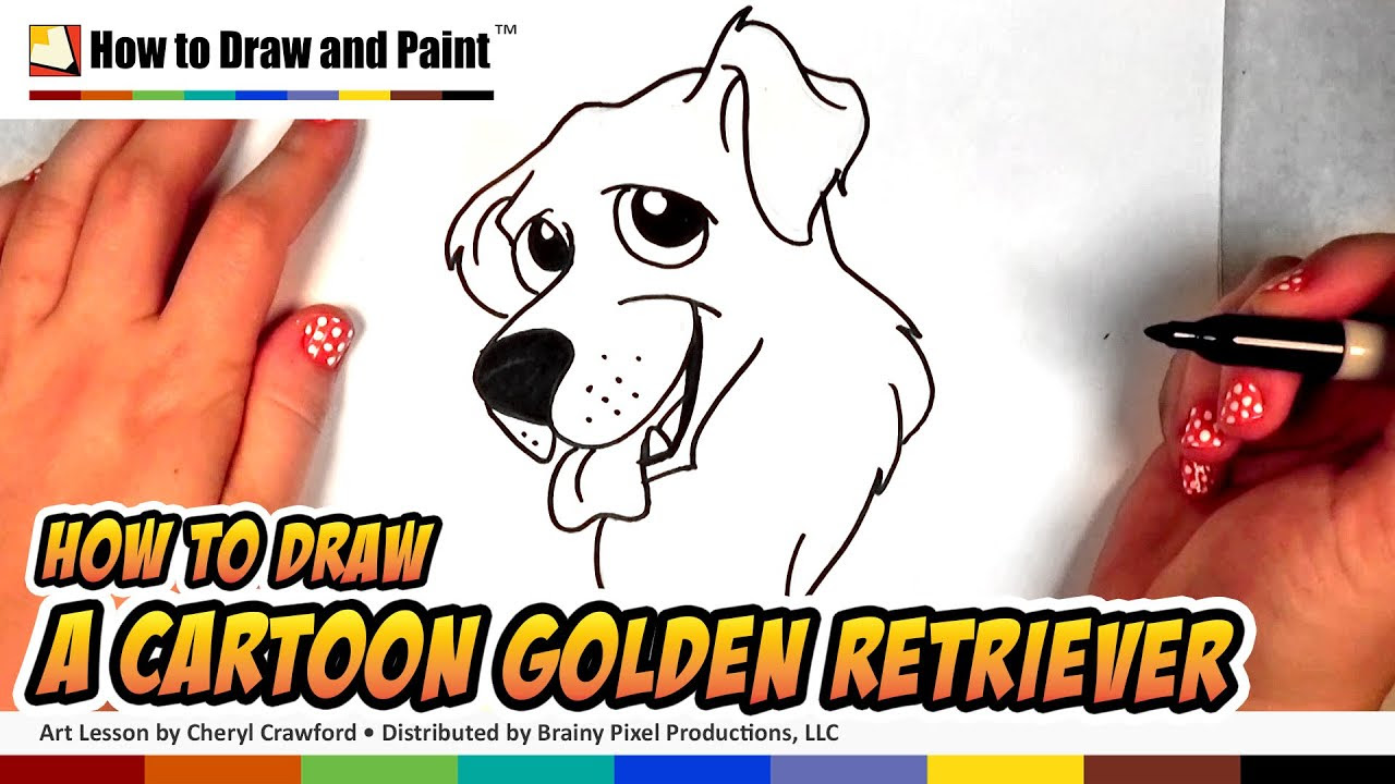 How to Draw a Dog - Golden Retriever Drawing - CC - YouTube