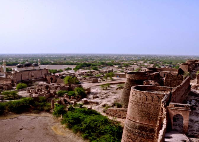 The remains of a dried up river bed. The entire area was home to a river called Hakara which was known in the Vedic times as the Sarasvati.