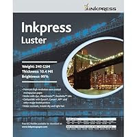 Inkpress Luster, Single Sided Inkjet Paper, 240gsm, 10.4 mil., 5x7'', 50 Sheets