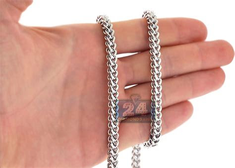 10k yellow gold 2.5mm rope chain diamond cut necklace. Heavy 14K White Gold Solid Franco Link Mens Chain 5.3 mm Italy