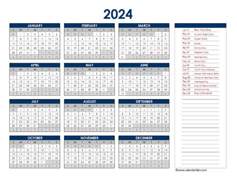  2024 south africa annual calendar with holidays free printable templates