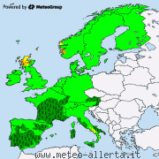 Allarmi meteo attuali per l'Europa