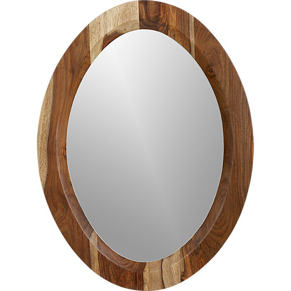 shesham oval mirror with white rim in mirrors | CB2