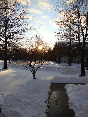Sunset over snow 2/26/10