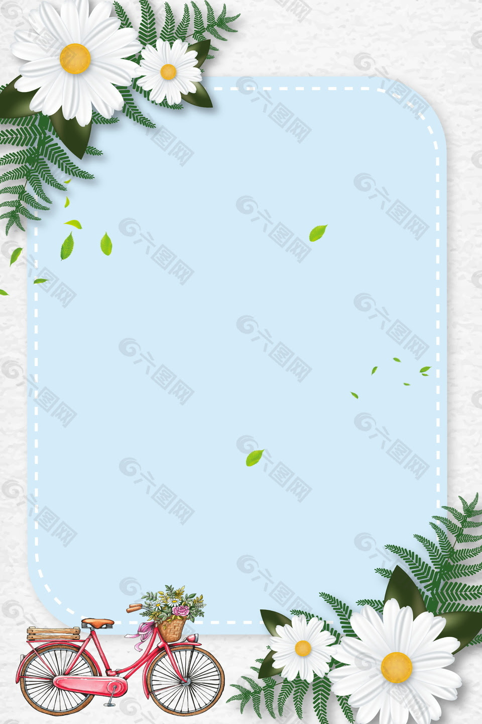 清新7月花朵边框背景素材背景素材免费下载 图片编号 六图网