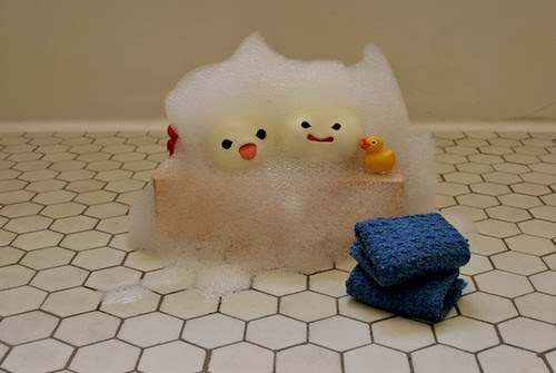 "We be bubble monsters! Rawrrr!"