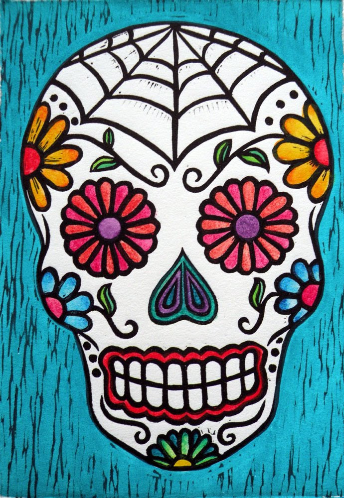 Easy Sugar Skull Drawing at GetDrawings | Free download