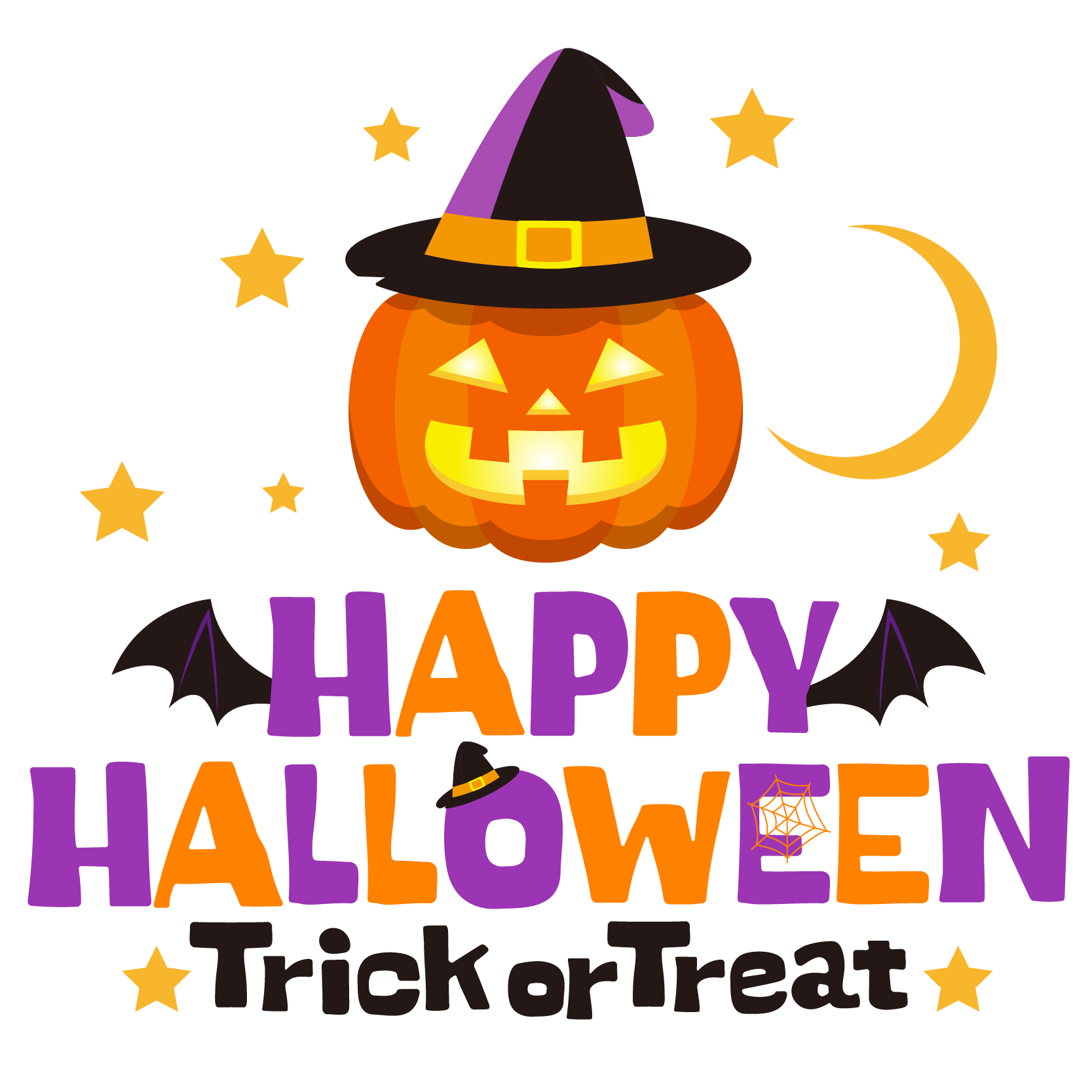 商用フリーイラスト 無料 10月 ハロウィン文字 Happy Halloween Trick Or Treat 商用ok フリー素材集 ナイスな イラスト
