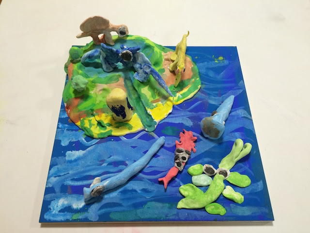 紙粘土で島をつくろう 小学生クラス 絵画教室アントレ