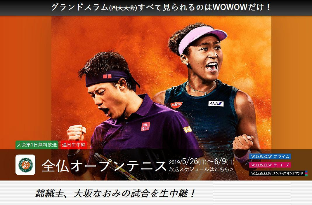 全仏オープンテニス19を視るには Vod口コミ