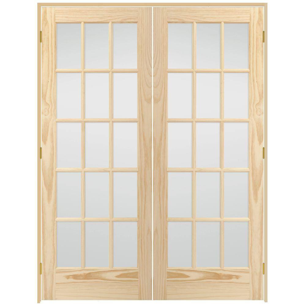 Steves \u0026 Sons 60 in. x 80 in. 15Lite Glass Solid Core Unfinished Pine Prehung Interior French Steves \u0026 Sons 60 in. x 80 in. 15Lite Glass Solid Core Unfinished Pine Prehung Interior French
