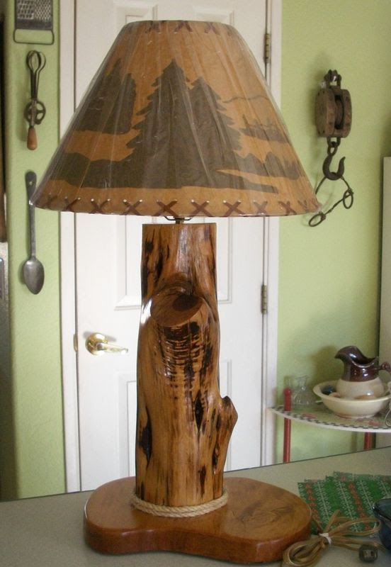 Hand Crafted Cedar Wood Lamp in Rustic Design - NatureWhispers
