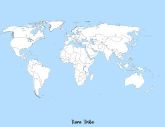 World Map Coloring Pages - Now With Continents - Tiara Tribe